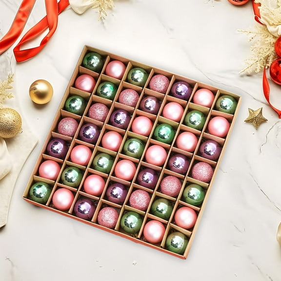 Christmas Ball Ornaments Mini Christmas Tree Ball 49pcs Shatterproof Christmas Hanging Balls Decorations 1.18" Shiny Polished Glossy Xmas Balls for Christmas Holiday Party Wedding Home Decor