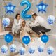 thumbnail image 5 of Set de globos para fiesta XLOOD 65.º cumpleaños azul, foil de 40", 5 of 5