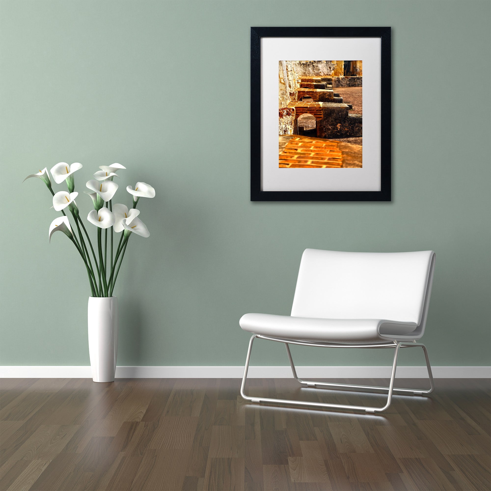 Trademark Fine Art "Castillo de San Felipe del Morro 10" Canvas Art by CATeyes, White Matte, Black Frame