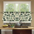 thumbnail image 4 of Yayeee Kitchen Curtains Tier Set of 2 Light Filtering 57"x36" Over Sink Window Panels, Green Geometric, 4 of 7