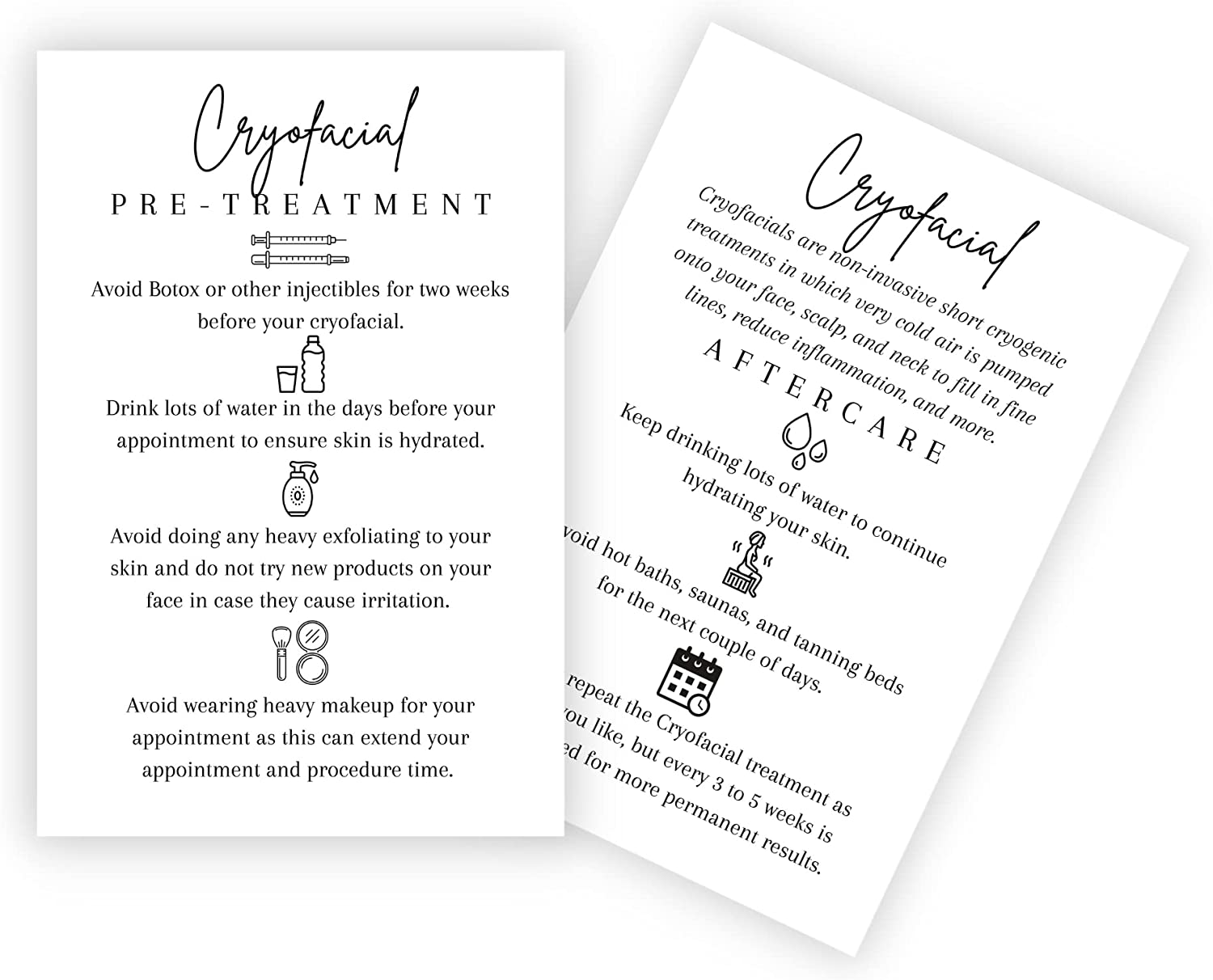 Plasma Fibroblast Aftercare Instruction Cards - 30 Pack, 4x6" Matte Postcards For Clients