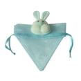 thumbnail image 2 of Bolsas grandes triangulares de organza con cordón ajustable, ideales para regalar huevos de Pascua con forma de conejito. Azul, 2 of 4