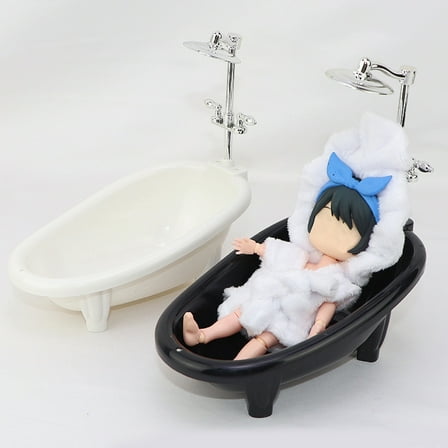 Toyvian 2pcs Miniature Bathtub Dollhouse Miniature Toys Plastic for Doll House Accessories Bathroom Decoration