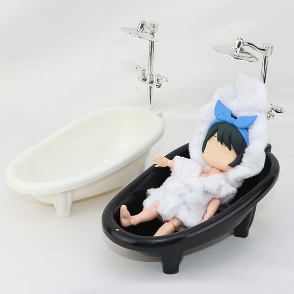 Toyvian 2pcs Miniature Bathtub Dollhouse Miniature Toys Plastic for Doll House Accessories Bathroom Decoration