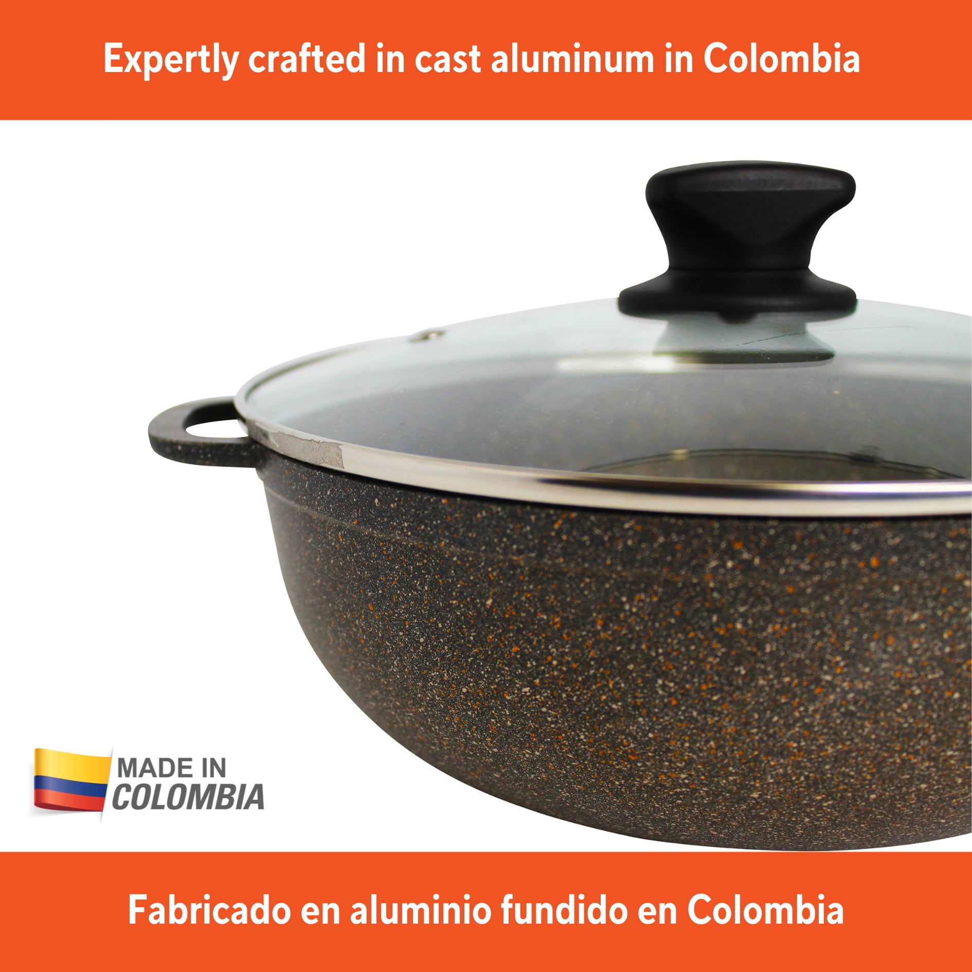 IMUSA 3.5qt Fuzion Cast Aluminum Bronze Speckled Nonstick IMUSA 3.5qt Fuzion Cast Aluminum Bronze Speckled Nonstick