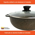 thumbnail image 4 of IMUSA 7qt Fuzion Cast Aluminum Bronze Speckled Nonstick Caldero with Glass Lid, Black - 30cm, 4 of 10