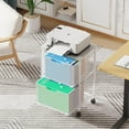 thumbnail image 2 of Letter/Legal Rolling File Cabinet, Rolling File Cart with 2 Drawers Filing Cabinet for Home Office, Hanging File Folders Organizer for Under Desk Storage, Mobile Printer Stand, White, 2 of 15