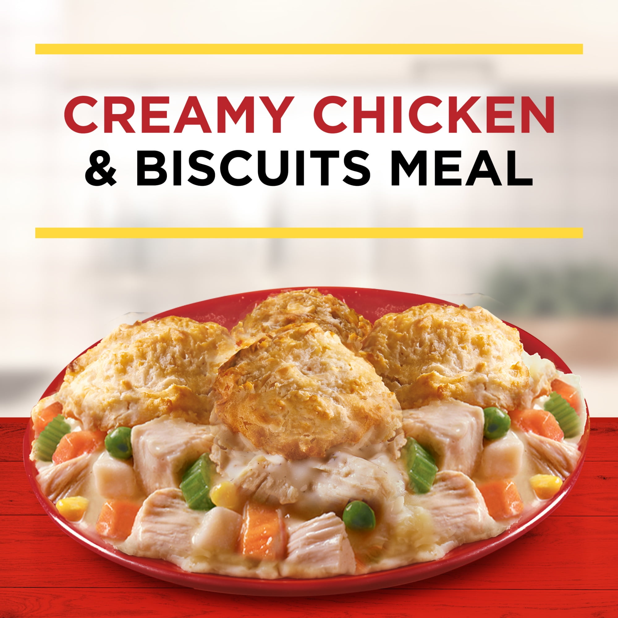 Banquet Homestyle Bakes Creamy Chicken & Biscuits, 9g Protein per Serving, Meal Kit, 28.1 oz.