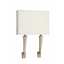 AFX Sheridan 18-inch Champagne LED Wall Sconce, Cream Linen Shade