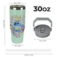 thumbnail image 2 of Stitch Hawaiian Tropical 30oz Stainless Steel Tumblers with Flip Straw & Handle, Insulated Double Walled Water Bottle for Home, Office, Car, Leak Proof, Reusable, 2 of 5