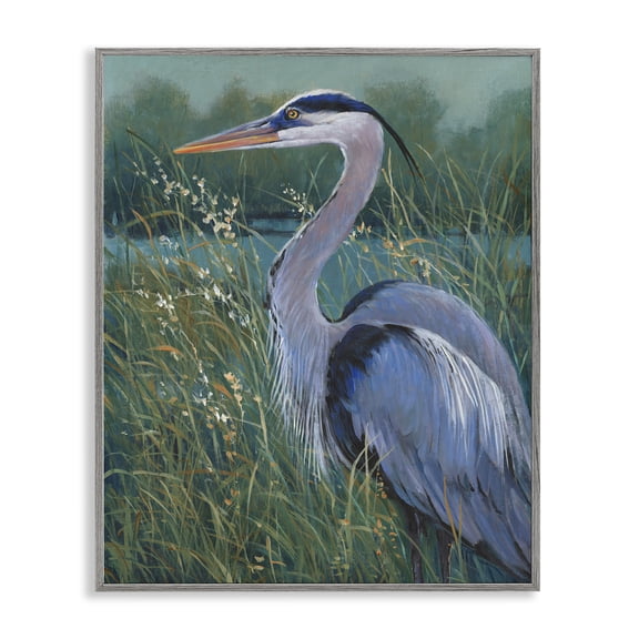 Stupell Industries Traditional Heron at Lake Gray Framed Giclee Art, 11 x 14, by Tim O'Toole
