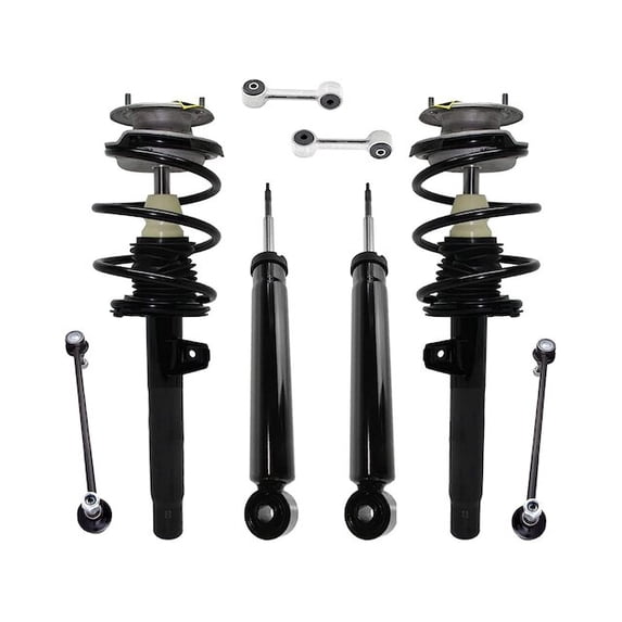 Front and Rear Shock Strut Coil Spring Sway Bar Link Kit - Compatible with 2000 BMW 328i Base