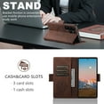 thumbnail image 4 of Allytechgroup Wallet Case for Samsung Galaxy S23 Ultra, [Support Wireless Charging], Luxury PU Leather Kickstand Magnetic Clasp Cover with Card Slots & Cash Pocket Shockproof Shell, Brown, 4 of 8