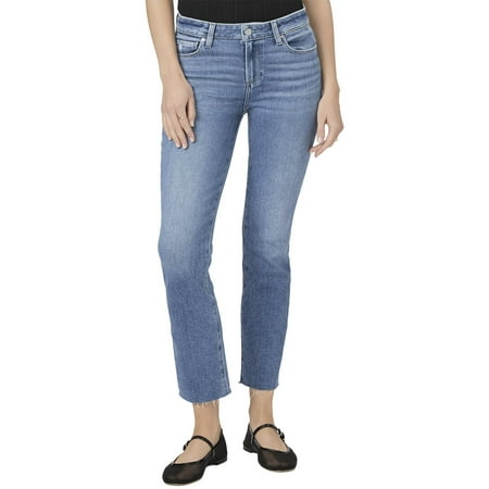 PAIGE womens Amber Flamenco Distressed Mid Rise Slim Straight Jean 23