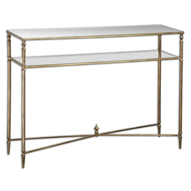 45 Collier Antiqued Gold Leaf Mirror Glass Sofa Console Table Com 45 Collier Antiqued Gold Leaf Mirror, Collier Sofa Dimensions