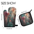 thumbnail image 2 of Yayeee Oven Mitts and Pot Holder Set of 2 Heat Resistant Kitchen Gloves Baking Hot Pad, Psychedelic Forest, 2 of 5