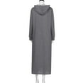 thumbnail image 7 of KDFJPTH Women Maxi Dress Long Sleeve Hooded Ladies Casual Hoodies Long Dresses Little Dress for Women, 7 of 7
