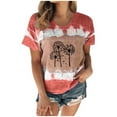 thumbnail image 2 of ALLLIST Ladies Tops Red Graphic Crew Neck Short Sleeve T-Shirts Blouses XL, 2 of 4