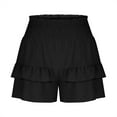 thumbnail image 7 of Htigea Clearance Flowy Shorts for Women Casual Boho Ruffle Skorts High Waist Mini Skirts Golf Tennis Shorts Black,L, 7 of 7