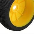 thumbnail image 3 of Lot de 4 pneus avant et arrière RC avec hexagone de 17 mm pour mise à niveau de voiture tout-terrain RC 1/8, jaune, 3 of 3
