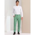 thumbnail image 3 of Pantalonescuadros de vestir pahombre, ajustados, con parte delanteplana, estampados,cuadros de negocios Verde S, 3 of 6