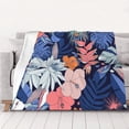 thumbnail image 5 of YFYANG Lightweight Warm Flannel Blanket, Tropical Floral Plant Pattern Throw Blanket for Bed, Sofa, Travel, Camping, 40"x30", 5 of 7