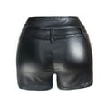 thumbnail image 6 of RAMISU Womens Casual Faux Leather Shorts High Waist Stretch Slim Hips Motorcycle Skinny Coated Shorts S, 6 of 6