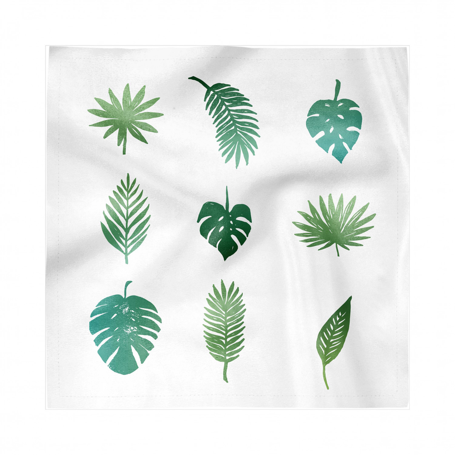 Palm Tree Decorative Satin Napkins Set of 4, Tropical Paradise Island