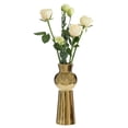 thumbnail image 3 of 10.5" H Decorative Ceramic Ball Neck Flower Table Vase, Shiny Metallic Gold, 3 of 6
