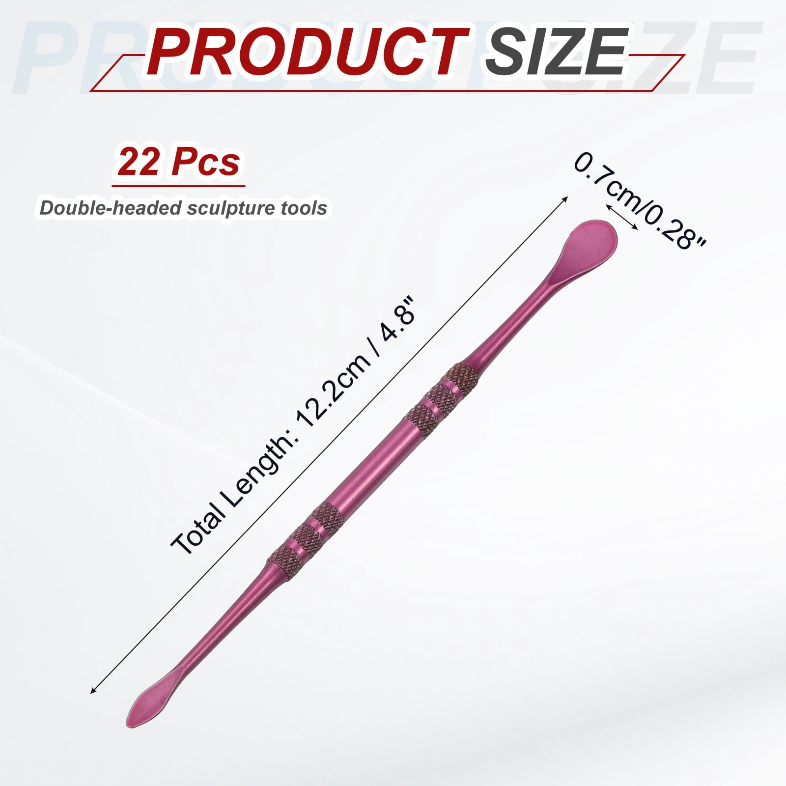 Uxcell 22pcs Wax Carving Tool 4.8" Double-Headed Stainless Steel Sculpture Tools Kit Modeling Engraving Sculpting Spoons for Clay Pottery Crafts Shaping, Violet