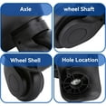 thumbnail image 5 of Rotating Flexible Wheels for Suitcase Repair, 360 Degree Rotation Luggage Casters with Easy Installation Design, Mute Swivel and Wear-Resistant Tread for Travelling Bag, Universal Shock-Absorbing Fit, 5 of 5