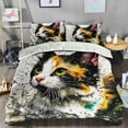 thumbnail image 2 of Cartoon Kawaii Cat Comforter Set Twin Size 3D Animals Flower Toddler Bedding Set Cat Lovers Animal Bubble Design Quilt Bed Set for Girls Kids Teens Cat Lovers Animal Decor Bedroom, 2 of 6