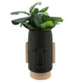 thumbnail image 5 of Sagebrook Home Resin 10" Comic Face Planter, Black, Cylinder, Polyresin, Contemporary, 13"L X 12"W X 22"H, Solid Color, 5 of 5