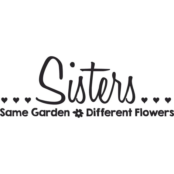 Same Garden Quotes for Sisters Siblings Customized Wall Decal- Custom Vinyl Wall Art - Personalized Name - Baby Girls Boys Kids Bedroom Wall Decal Room Decor Wall Stickers Decoration Size (12x20 inch)