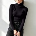 thumbnail image 4 of Lolmot Turtleneck Sweaters for Women Trendy Ribbed Knitted Long Sleeve Shirts Stretchy Slim Basic Tees Lightweight Undershirts, 4 of 9