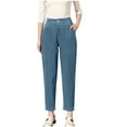 thumbnail image 6 of LEBONYARD Trousers for Women Clearance,Women's Corduroy Solid Color Casual Pocket Straight Leg Pants Long Pants Blue S, 6 of 7
