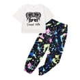 thumbnail image 3 of Usaibhir Girl Outfits Short Sleeve Printed Crop Tops + Camouflage Pants 2pcs Summer Clothes Set 7-14T, 3 of 13