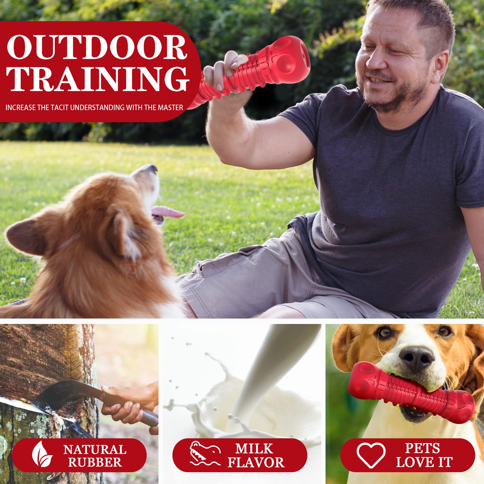 Pet Deluxe Extra Large Dog Toy with Squeaker, Red photo 5