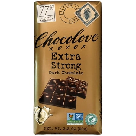 (12 Pack)Chocolove Extra Strong Dark Chocolate   3.2 oz.