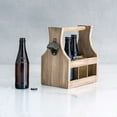 thumbnail image 2 of Weddingstar Wooden Beer Bottle Caddy With Opener, 2 of 5