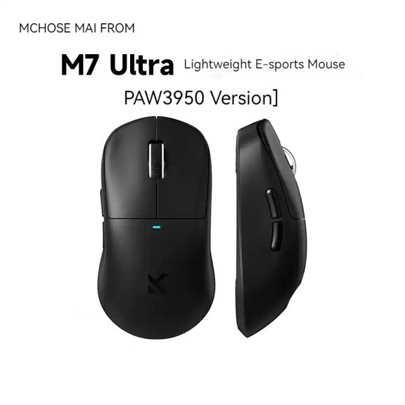 MCHOSE M7 Ultra Wireless Gaming Mouse, 8K Polling, 53g Lightweight Ergonomic Computer Mouse PAW3950 Optical Sensor 750 IPS 42000 DPI 6 Programmable Controls USB-C 3-Modes PC/Mac