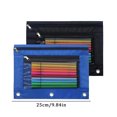 thumbnail image 2 of BNNG 2Pcs Pencil Pouch for 3 Ring Binder,Binder Pencil Case with Smooth Zipper, Clear Window Pencil Case for Binder,Big Capacity Pencil Bag with 3 Reinforced Grommets Mesh Pencil Pouch, 2 of 4
