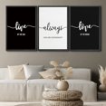 thumbnail image 2 of PixonSign Framed Wall Art Print Set Keep Smiling Word Art Inspirational Motivation Typography Modern Art Chic Expressive Cool Black and White for Living Room, Bedroom, Office - 24"x36"x3 Black, 2 of 5