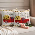thumbnail image 2 of Farm Sweet Sunflower Pillow Covers 2 Pack Vintage Us Star Red Truck Bee Wood Grain Pillowcase Waterproof Outdoor Throw Pillow Cover for Patio Garden Square Cushion 18”x18”, 2 of 9