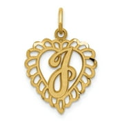 GEMAPEX 14K Yellow Gold Charm Pendant Themed 23 mm 15 Initial J