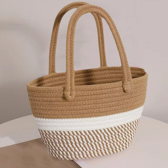 Birdeem Women's Woven Straw Beach Bag, Handbag for Summer Travel, Two-Tone Tote with Soft Lining, Shoulder Bucket Bag for Shopping and Vacation