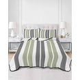 thumbnail image 3 of Sage Green Grey Striped Twin Size Down Alternative Comforter, Lightweight Comforter Quilt Bedding Set with Pillow Shams Gray Modern Abstract Art All Seasons Bed Comforter Duvet Insert 68"x86", 3 of 7