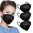thumbnail image 2 of Mascarilla facial LEMENT KN95 negra con 5 capas de protección contra el polvo, 50 unidades, 2 of 8