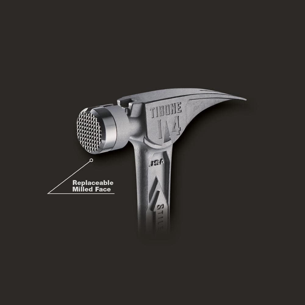Stiletto TIB14RMC 14-oz TIBONE Titanium Hammer Milled Face with Curved Handle