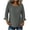 *Gray, variant on Women's Square Neck 3/4 Flare Sleeve Blouse, Ladies' Casual Loose Fit Crinkle Top, Solid Color Summer Lightweight Tunic For Women,Black,S-2XL